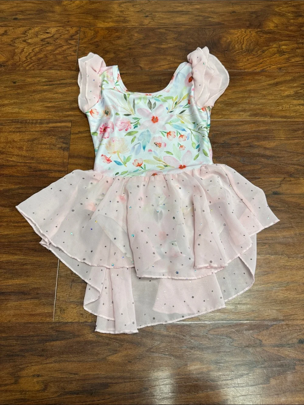 Pink Floral Girls' Ballet Costume Dress